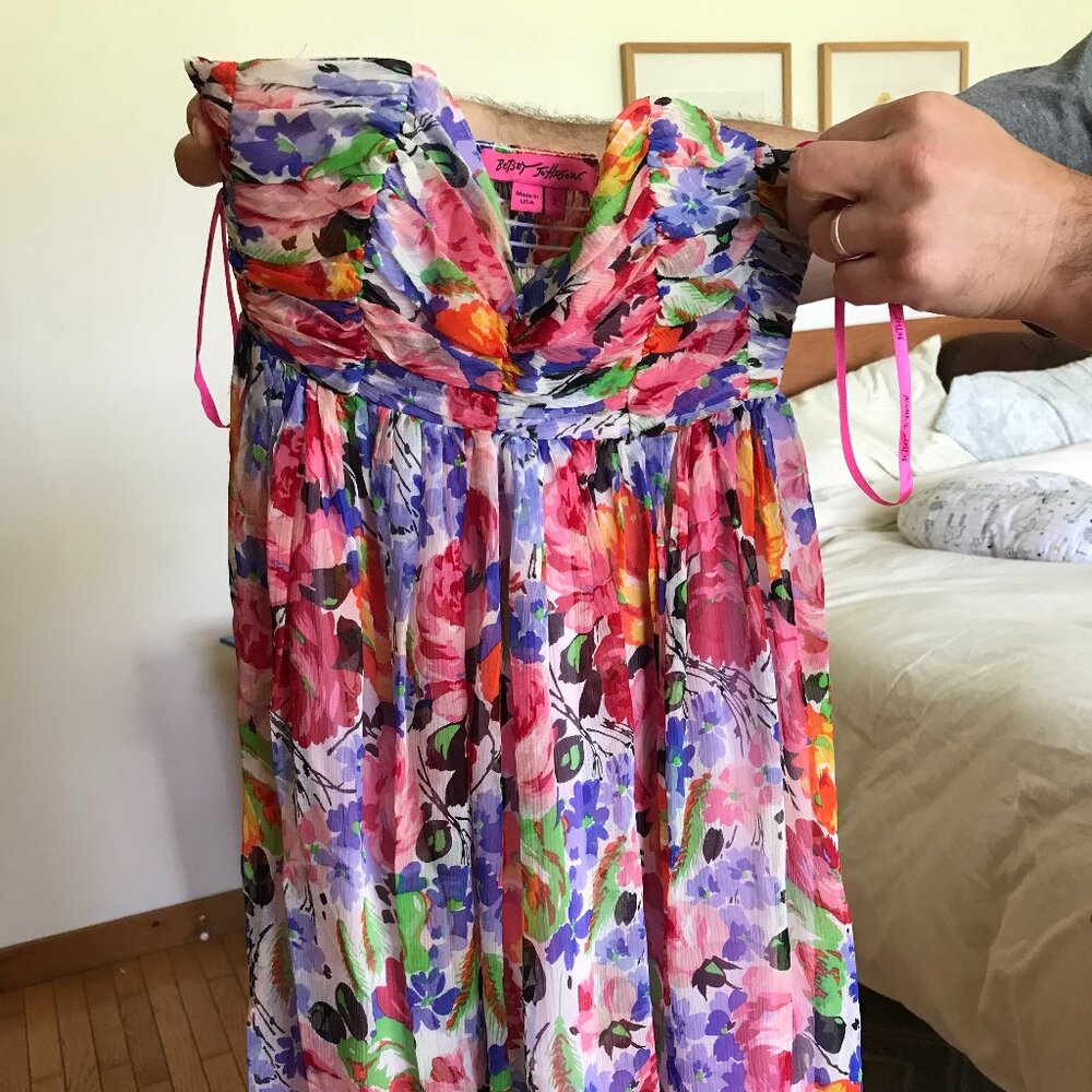 Betsey Johnson Floral Strapless Dress